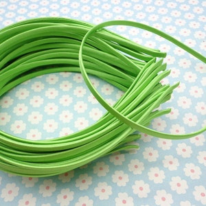 10 pcs Apple Green  Cloth  Covered Headband 5mm Wide