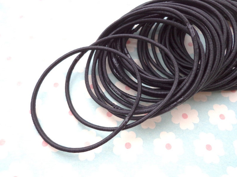 50pcs 2mm Hair Elastics Black Ponytail Elasticsponytail Etsy