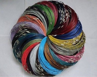 15 pcs, couleurs assorties, 1,0 mm, 18 pouces, fil d'acier inoxydable, collier, cordon