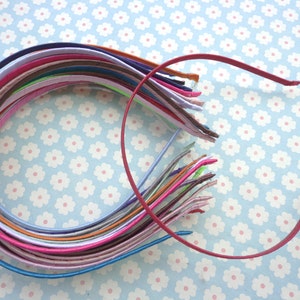 20PCS Mixed Colors Satin Covered Headband 5mm Wide