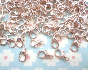 Sale --200pcs rose gold lobster Clasps 12mmx6mm