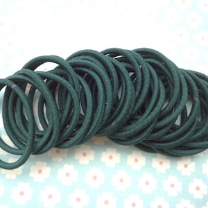 20 pcs Hair elastics,dark green ponytail elastics,ponytail holders,pigtail holders