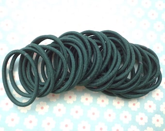 20 pcs Hair elastics,dark green ponytail elastics,ponytail holders,pigtail holders