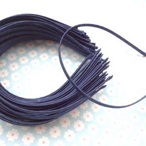 50 pcs Dark Blue Satin Covered Headband 5mm Wide image 1