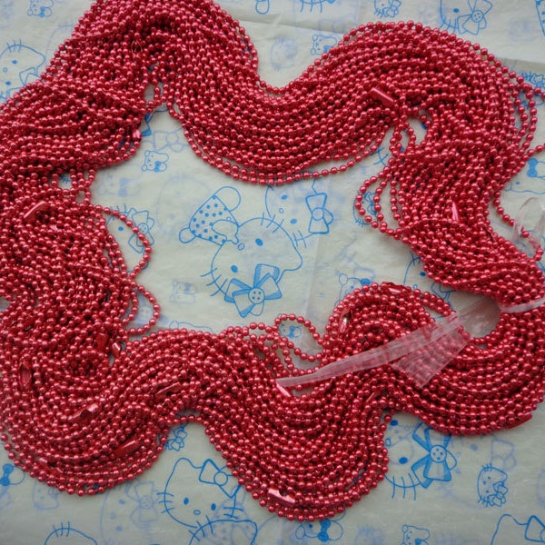 20 PCS Red  Ball Chain Necklaces - 27 inch, 2.4mm