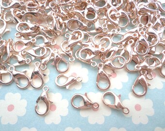 Sale-- 50pcs rose gold lobster Clasps 12mmx6mm