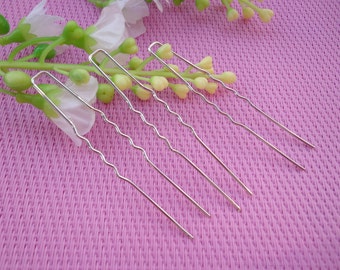 SALE--50 pcs - White K Metal Hair Pins--64mm