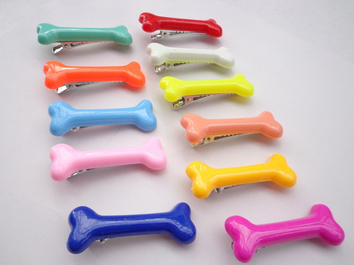 50 Pcs 10 Colors Bone Hair Clips Mixed Colors Etsy Canada