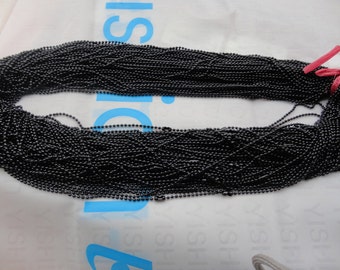 50 Black Ball Chain Necklaces - 27inch, 1.5mm