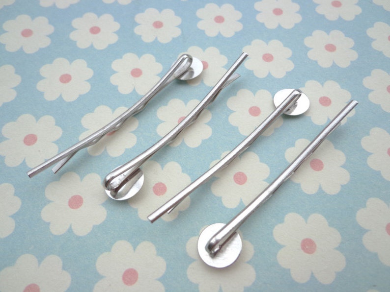 50pcs Silver Tone Straight Bobby Hair Pins With Solder Round Etsy