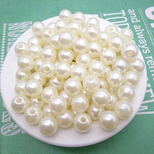 SALE--100pc 8mm ivory white e Pearl beads,faux pearl beads,plastic beads