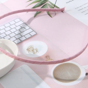 20 pcs Pink Plain Satin Covered Headband 5mm Wide
