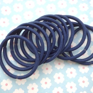 50 pcs Hair elastics,dark blue  ponytail elastics,ponytail holders,pigtail holders