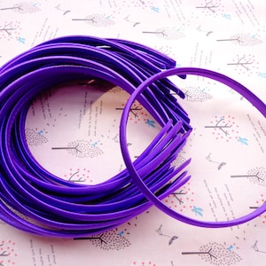 SALE--20 pcs Plastic Headband With Purple  Cloth Covered 10mm Wide