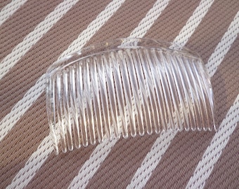 10 pcs Clear Plastic Hair Combs (23 teeth) 46mmx86mm
