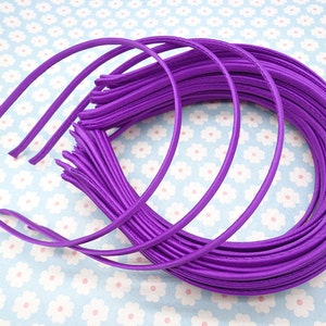 10 pcs Purple  Cloth Covered Headband 5mm Wide