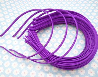 10 pcs Purple  Cloth Covered Headband 5mm Wide