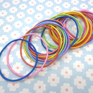 50pcs 2mm  Hair elastics mixed colors ponytail elastics,ponytail holders,pigtail holders