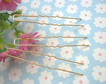 50pcs - Gold Plated Metal Hair Pins 65mm