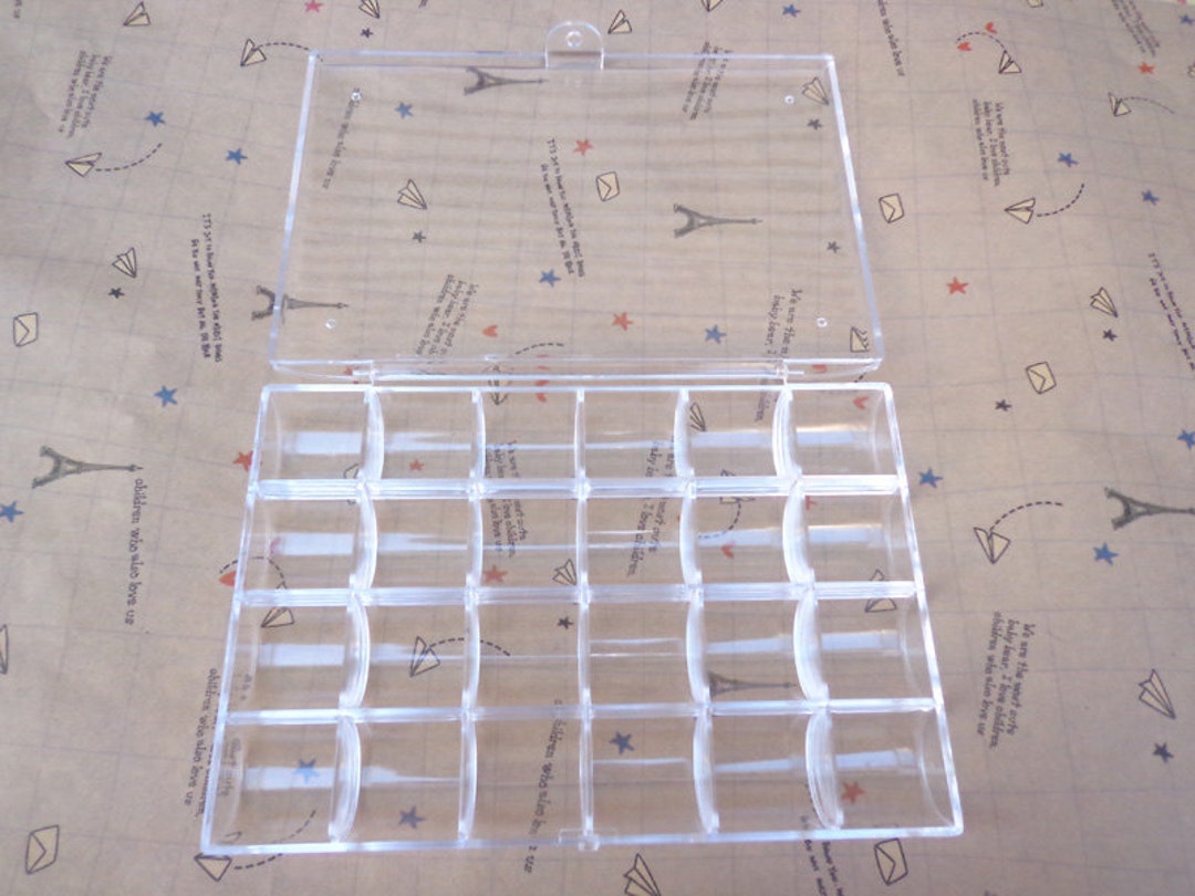 Small Parts or Beads Display Storage Box Case With 24 Compartments ...