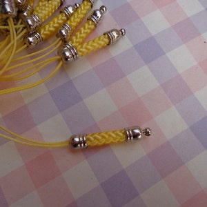 Cell Phone Strap Lanyard20 pcs 70x5mm Yellow Lariat Lanyard Mobile Cell Phone Strap Chains Connectors With Silver Metal Top image 2