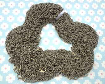100pcs 27 inch 3x4mm antique bronze  necklace chain with lobster clasp