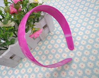 5 pcs rose red color plastic headband 25mm wide