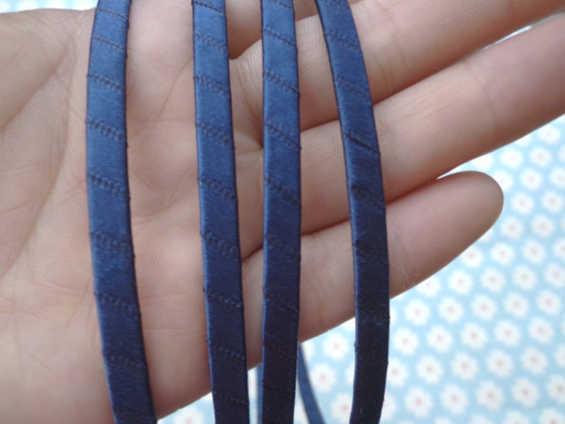 50 pcs Dark Blue Satin Covered Headband 5mm Wide image 3