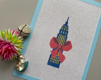Holiday Empire | NYC Hand Painted Needlepoint Canvas | 3x6 | 13 Mesh