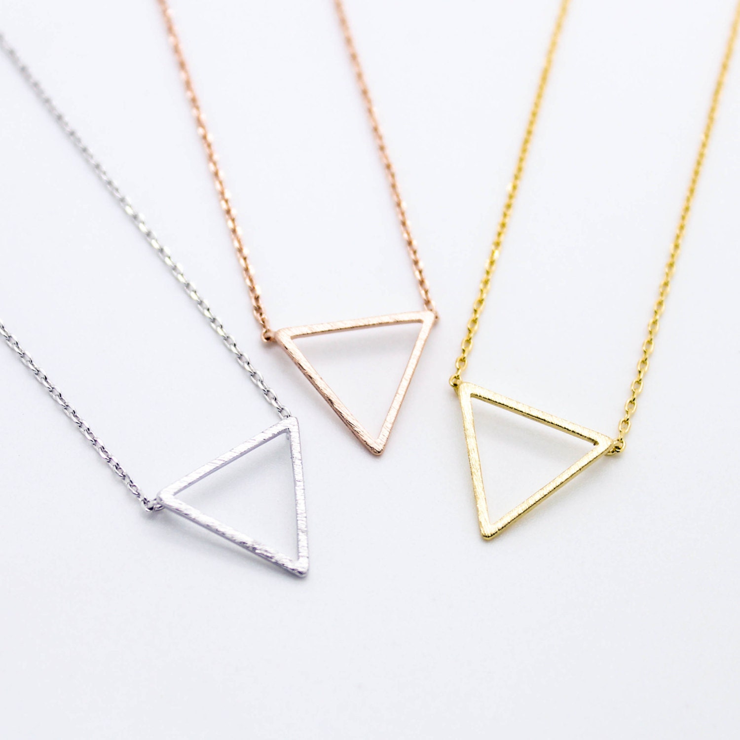 Tiny Gold Triangle harmony Chevron Necklace | Etsy