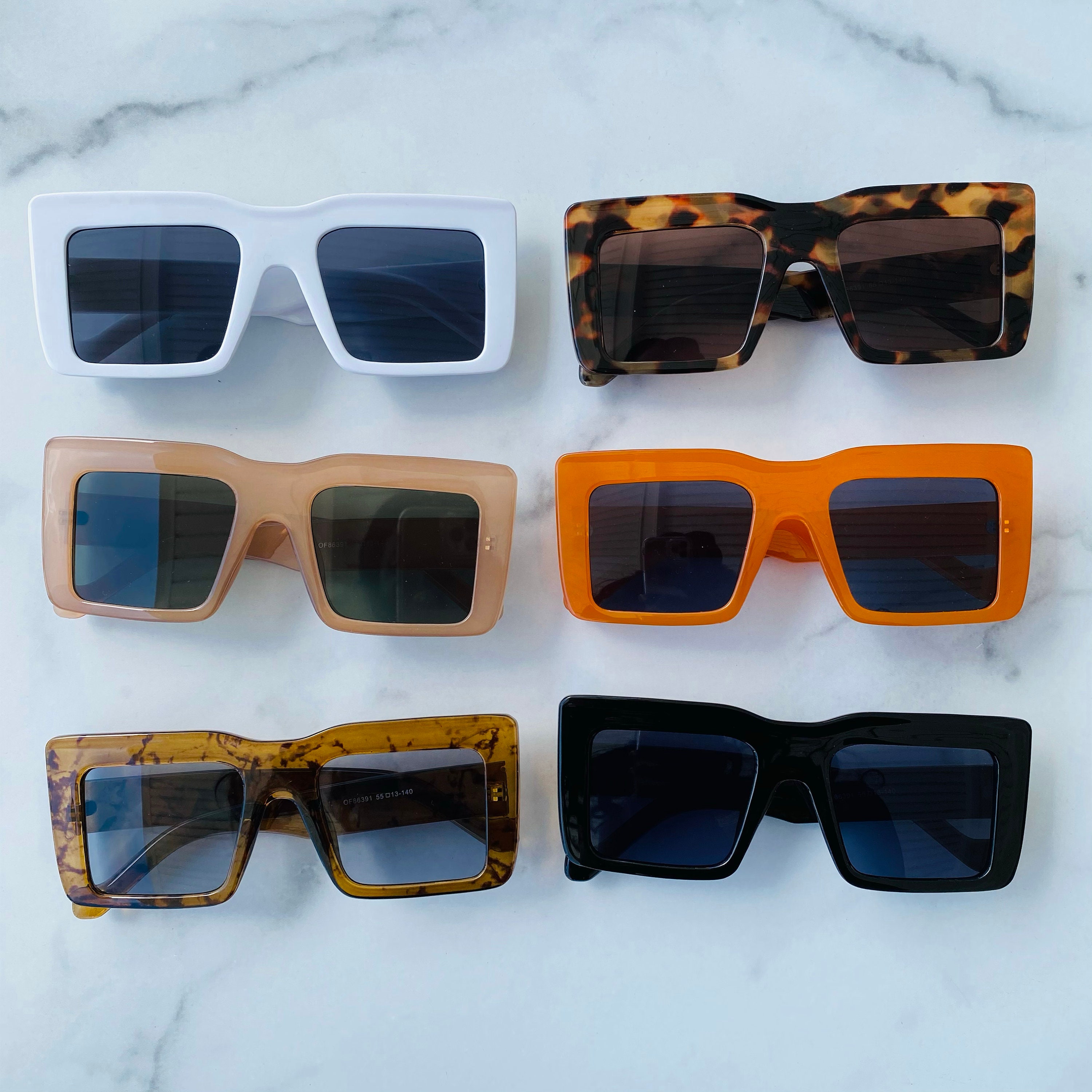 Retro Block Frame Lens Sunglasses Square Sunglasses Retro Etsy Ireland