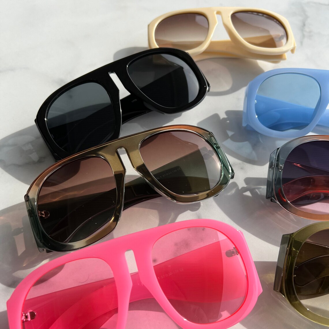 Retro Oversized Aviator Frame Lens Sunglasses Aviator Etsy