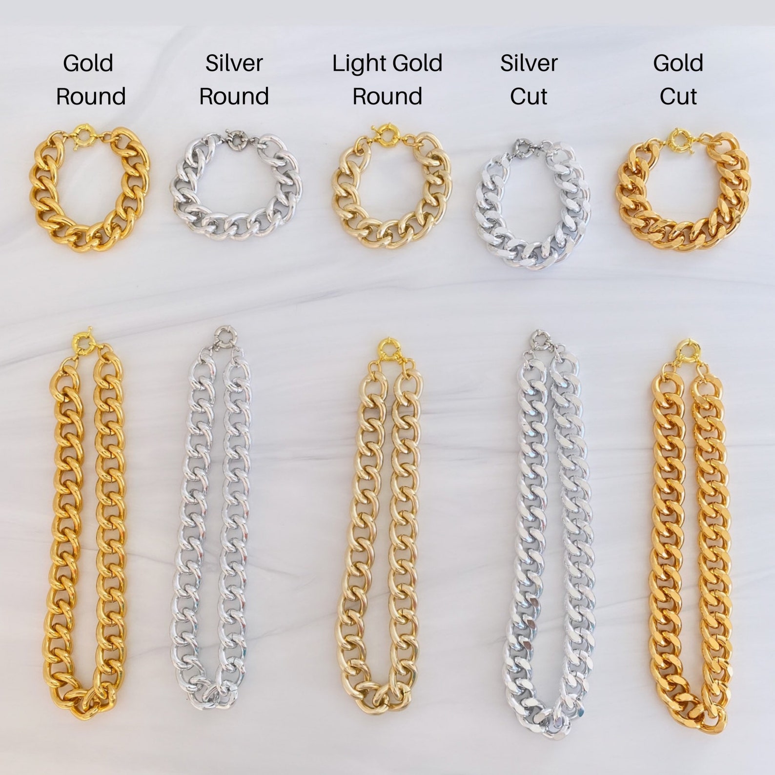 Vintage Chunky Gold or Silver Chain Necklace Statement Etsy