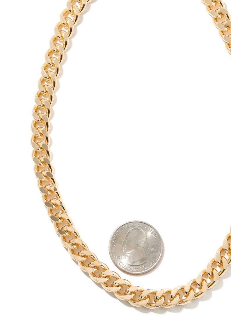 Thick Cuban Chain Link Necklace Gold Curb Chain Necklace Etsy