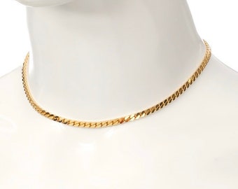 Slim Thin Cuban Chain Link Necklace 