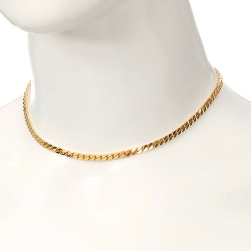 Slim Thin Cuban Chain Link Necklace 