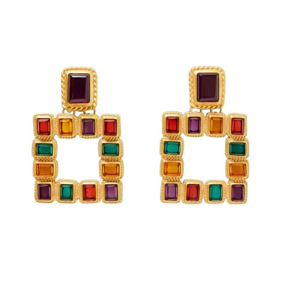 square statement earrings