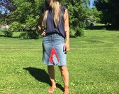 Bohemian Skirt, Boho Skirt, Boho Clothing, Denim Maxi Skirt, Denim Skirt, Upcycled Clothing, Long Denim Skirt, Maxi Skirt, Womens Clothing
