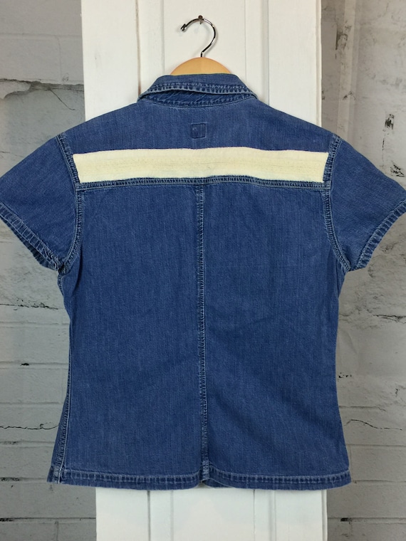 denim blue ladies tops