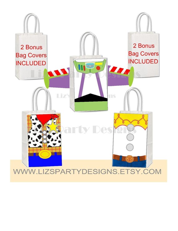 Toy Story Gift Bag Fronts Toy Story Birthday Party Toy Etsy