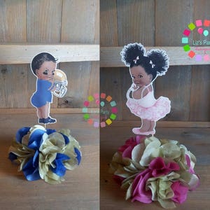 Set of 2 DIY kit / Touchdown baby shower / Gender reveal / Pink and Blue baby shower / Baby shower centerpiece / baby shower / football baby