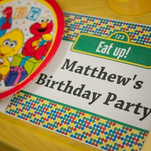 Sesame street party, Sesame street table decor, place mat, Sesame street birthday, Elmo party, First birthday, Elmo Birthday, Sesame street