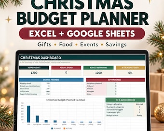 Christmas Budget Planner | Excel + Google Sheets (Digital Download)