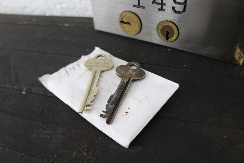 Vintage Diebold Safe Deposit Box Lock W/ Key & Hinge Safety Door Small