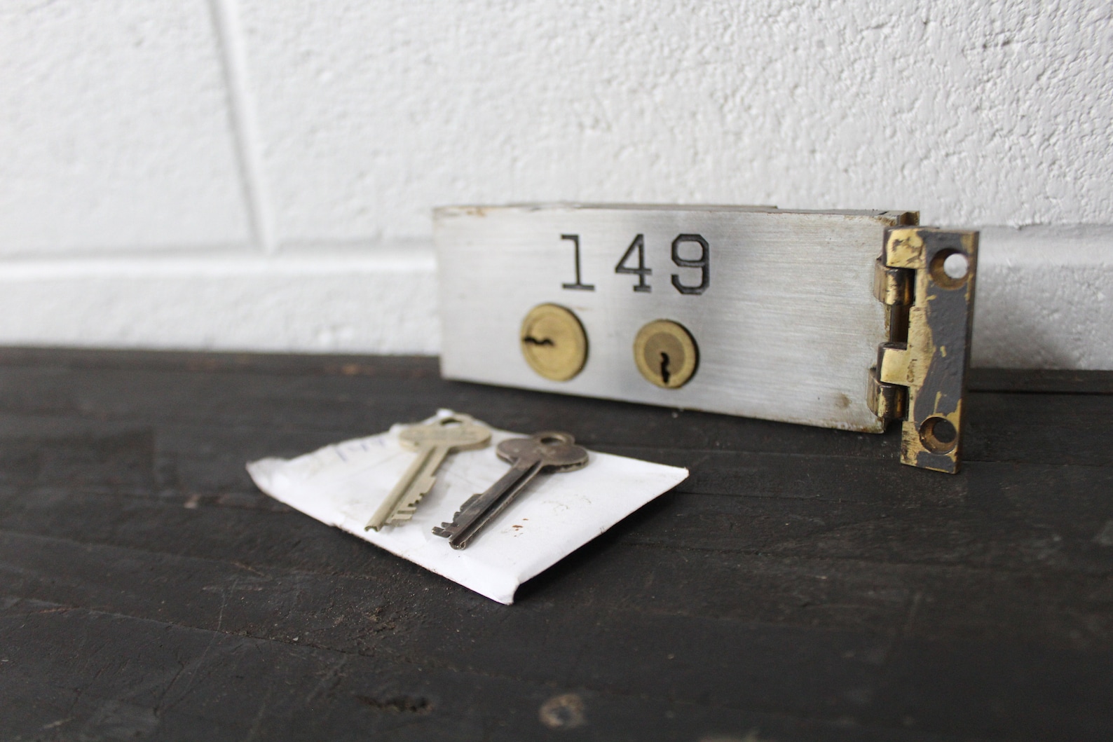 Vintage Diebold Safe Deposit Box Lock W/ Key & Hinge Safety Door Small