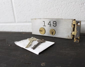 Vintage Diebold Safe Deposit Box Lock W/ Key & Hinge Safety Door- Small