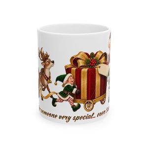 Divertida taza navideña de Papá Noel, regalo especial para un ser querido. Taza de café navideña.