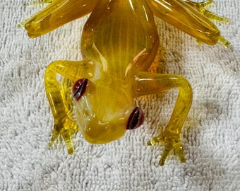 Yellow Glass Frog Figurine by Scott Bisson
