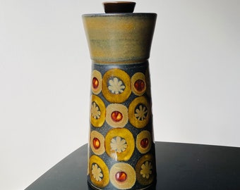 Denby Arabesque Tall Storage Jar with lid,  by Gill Pemberton,