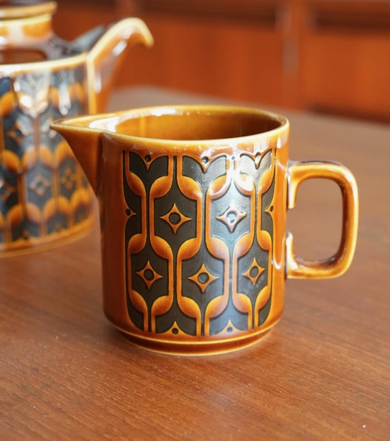 Hornsea Heirloom Autumn Brown Milk Jug by John Clappison, c1972